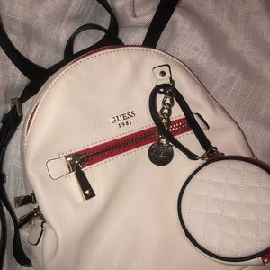 GUESS ? White Faux Leather Backpack
